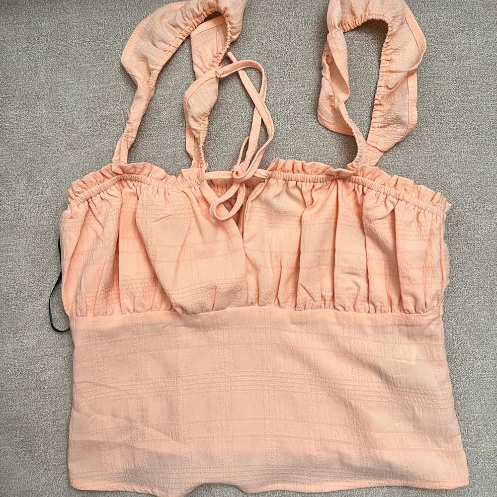 Forever 21 ruffled tie crop top